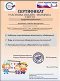 Сертификат участника онлайн- марафона "Цифровая грамотность" Сертификат участника онлайн- марафона "Цифровая грамотность"
